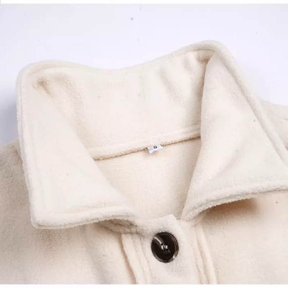 SOLD OUT Olive Fleece Button Up Shacket Shirt Jacket - Picture 3 of 4